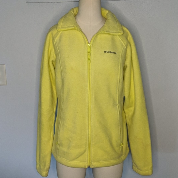 yellow columbia fleece jacket